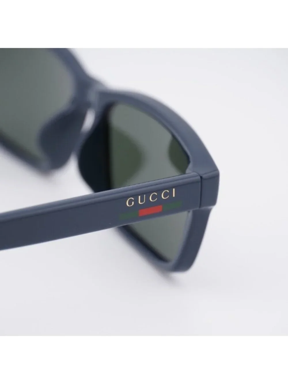 Gucci GG1986SA 004 Sunglasses Blue Rectangle Frame, Grey Lenses